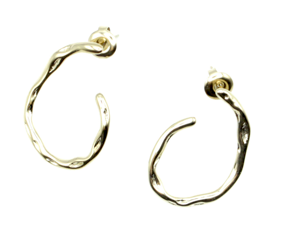 Pendientes Afterparty acero inoxidable dorado aro abierto cómodo y ligero, resistentes al agua y al tiempo, orgánico e hipoalergénico. - DELACABRA