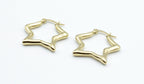 Aros Comet dorados de acero inoxidable brillante, diseño estrellado moderno y resistente al agua -DELACABRA