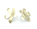 Pendientes  Flor acero inoxidable dorado  diseño moderno y elegante, una flor maciza pero ligera con curvas, acabado brillante y cierre de mariposa. - DELACABRA