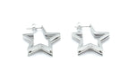 Pendientes Wish acero inoxidable plateado una estrella triple de acabado brillante y cierre de presión tipo mariposa. - DELACABRA